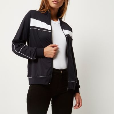 Black zip through sports jacket